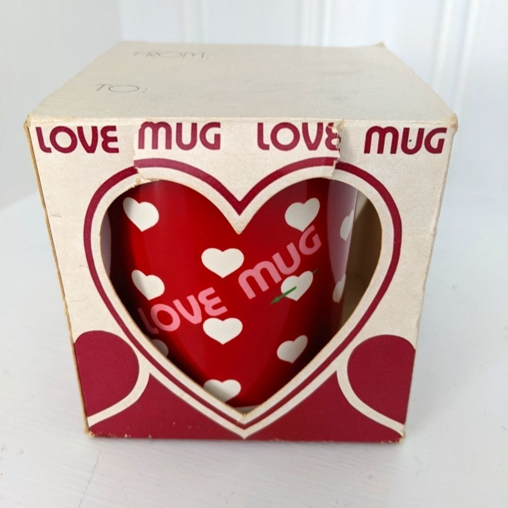 3/$20 Vintage 1980s Love Coffee Mug with Hearts and Box